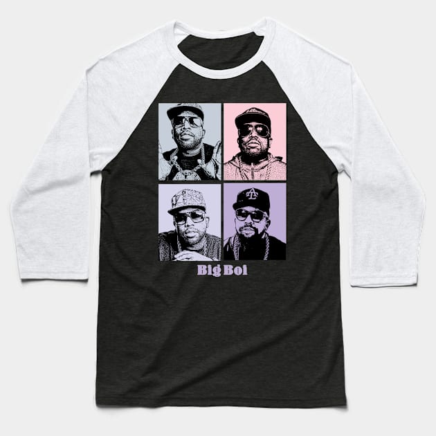 Big Boi Pop Art Baseball T-Shirt by KERIKIL